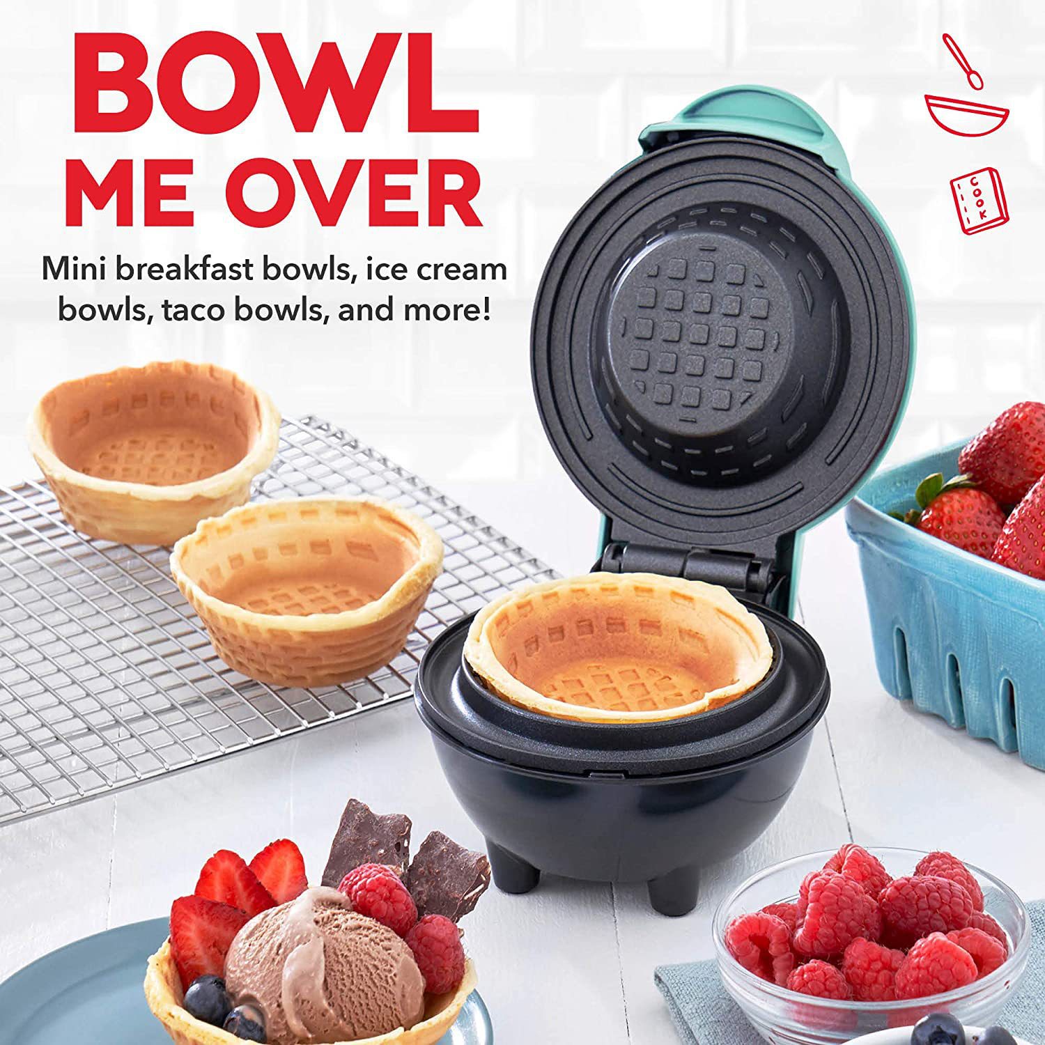 110V/220V Waffle Bowl Maker, B - Donut Maker Mini review and price